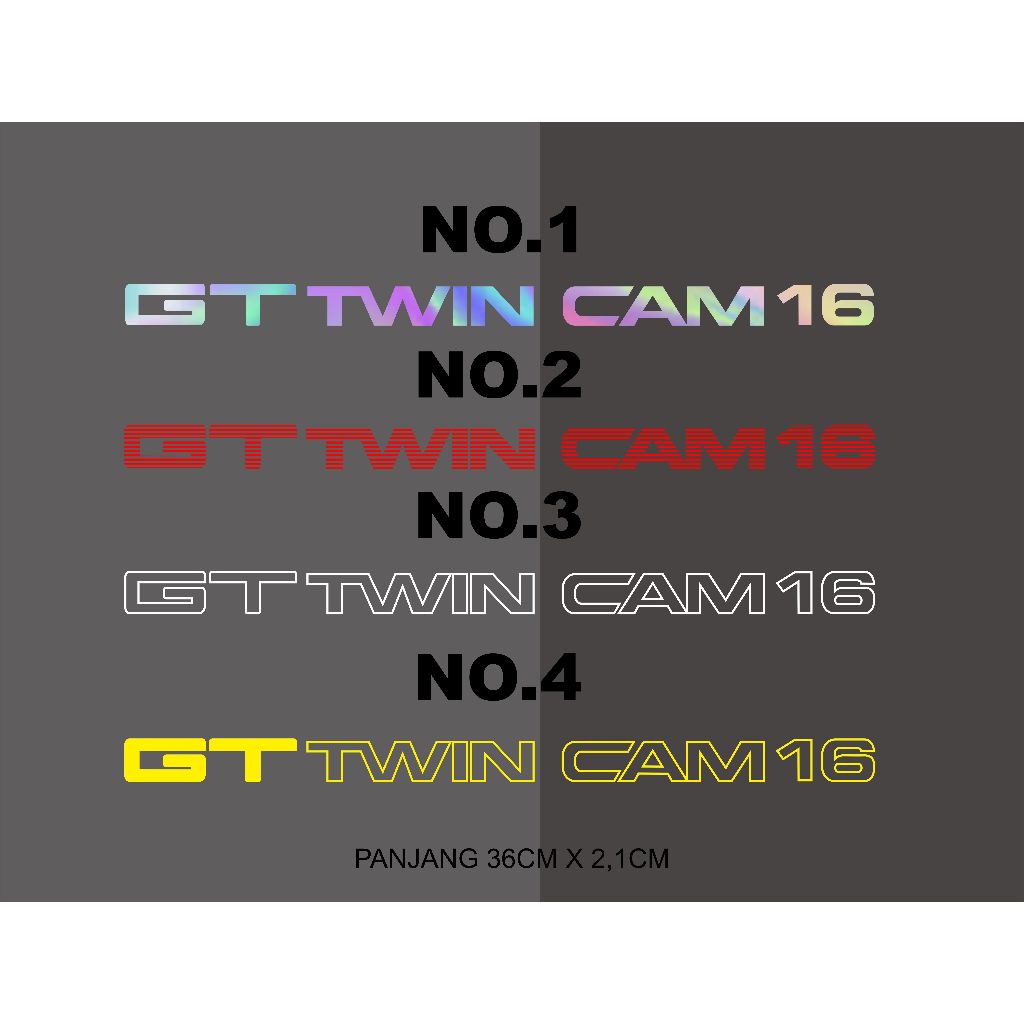 CUTTING STIKER GT TWINCAM 16 COROLLA 1SET
