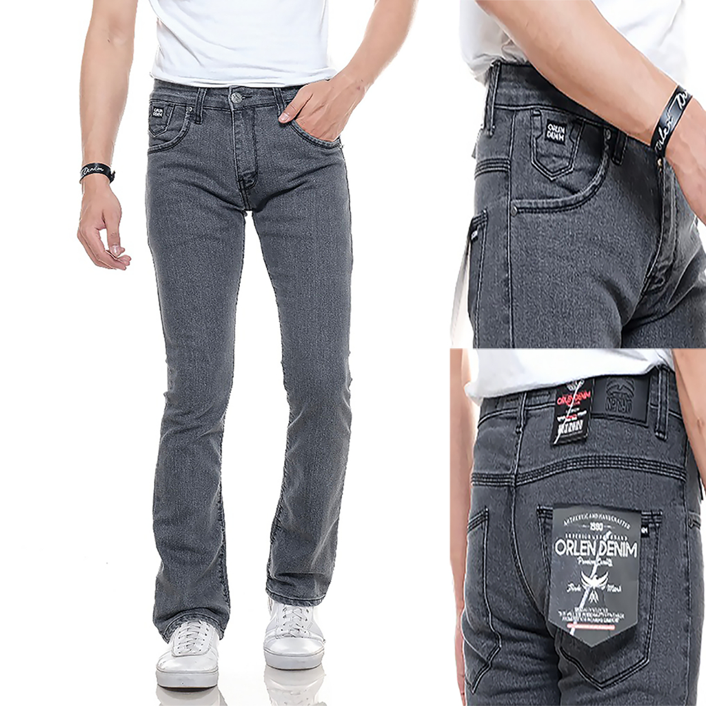 ORLEN DENIM Celana Jeans Cutbray Pria Original Bahan Stretch Jeans Semi Cutbrai Pria Lepis Cutbray