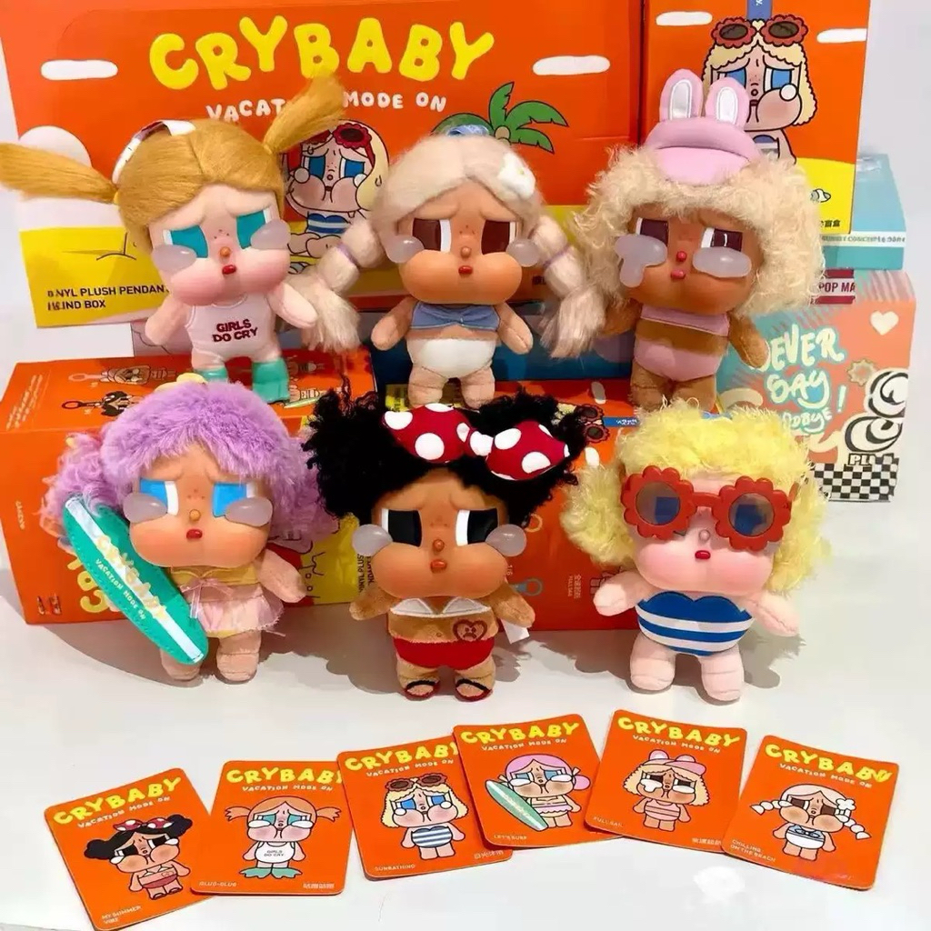 Blind Box Cry Baby Vacation Mode On/ Cry Baby Series Bag Charm/Aksesoris Tas Kekinian Cry Baby Vacat