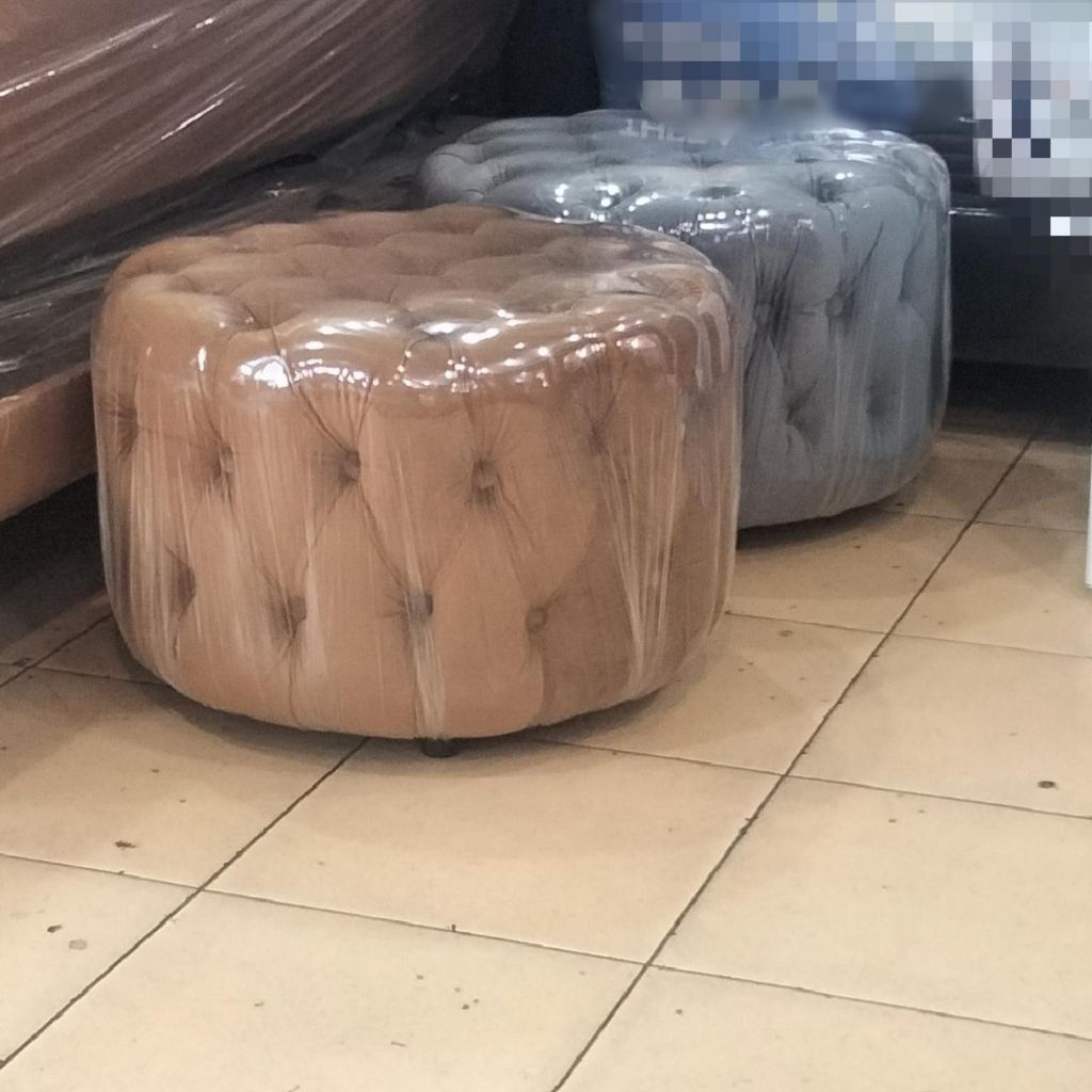 Sofa Puff - Kursi Stool - Sofa Bulat Murah - Puff Kain uk 47cm - Kursi Bulat Minimalis - Medan