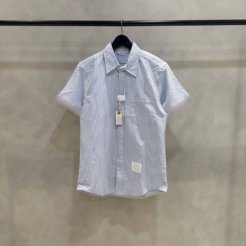 Kemeja Lengan Pendek Pria Salur Hem Pria Kemeja Pria Formal Pakaian Pria
