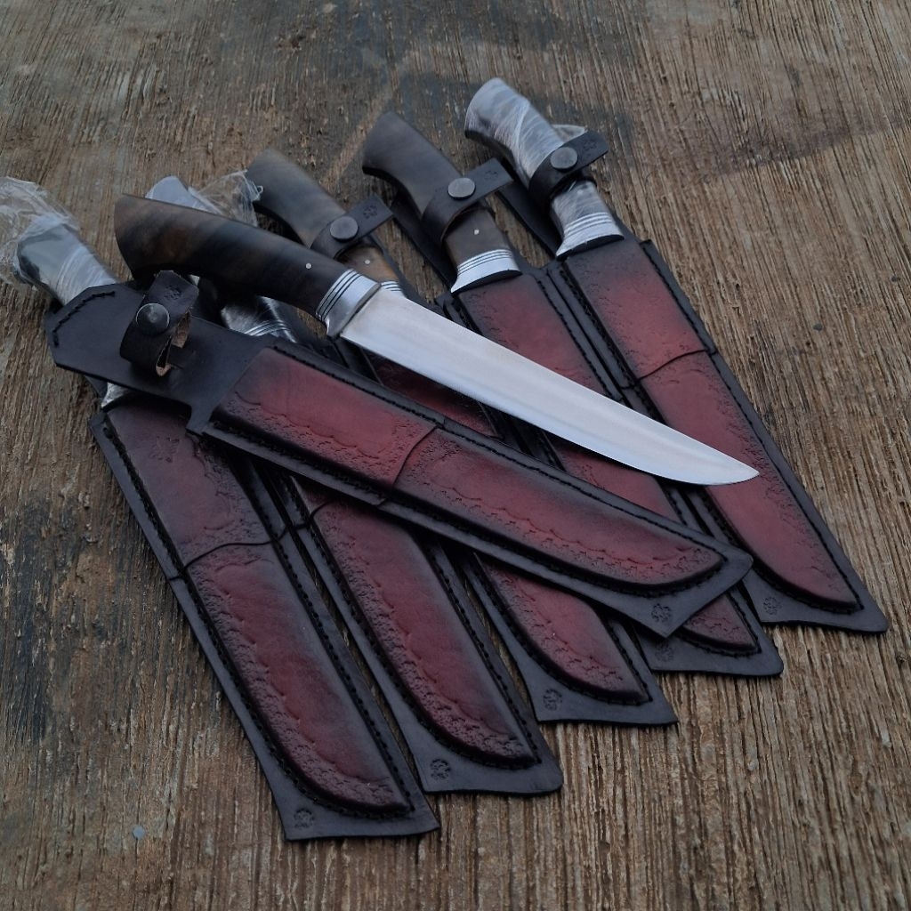 Pisau Sembelih Modern Bohler K110 kulit sapi asli