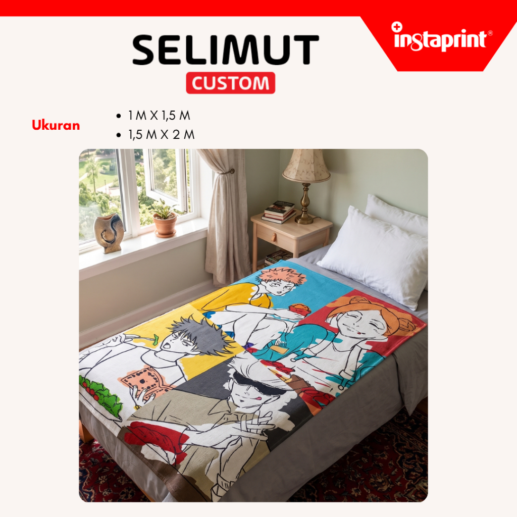 SELIMUT CUSTOM | METERAN | SELIMUT TIDUR & SANTAI | Kain Lembut | Anime - Dracin - KPOP - Pokemon