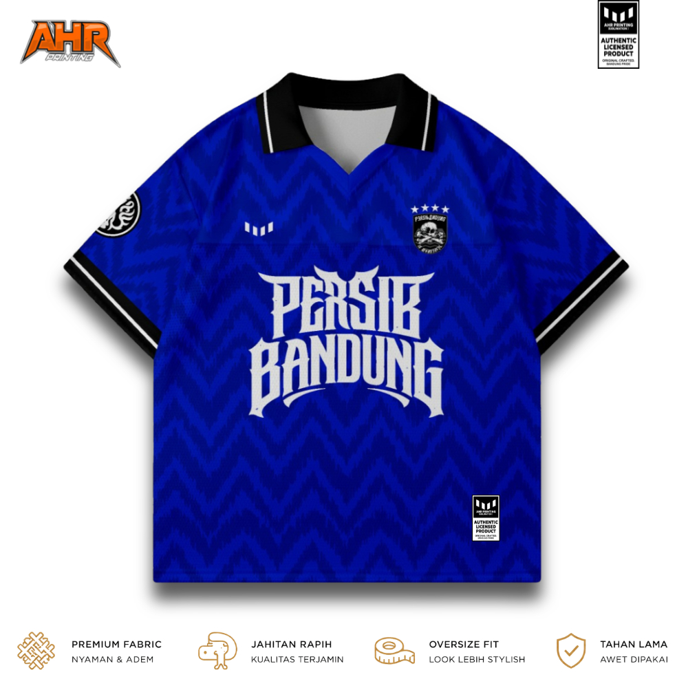 AHR Jersey Persib Bandung Oversize Retro Pattern Wave Full Printing Sublimasi Premium Unisex | Dry-F