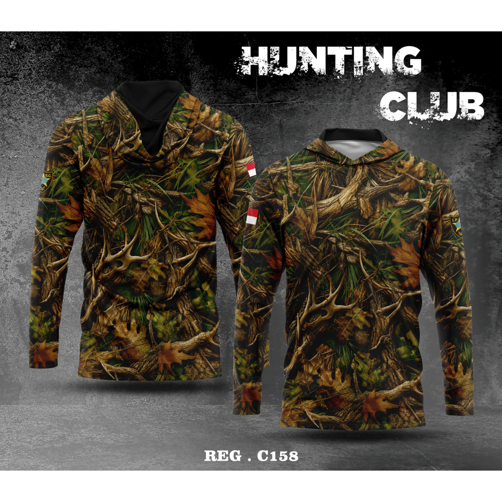 Kaos Hoodie Camo | baju berburu custom dengan Bahan Jersey Dryfit