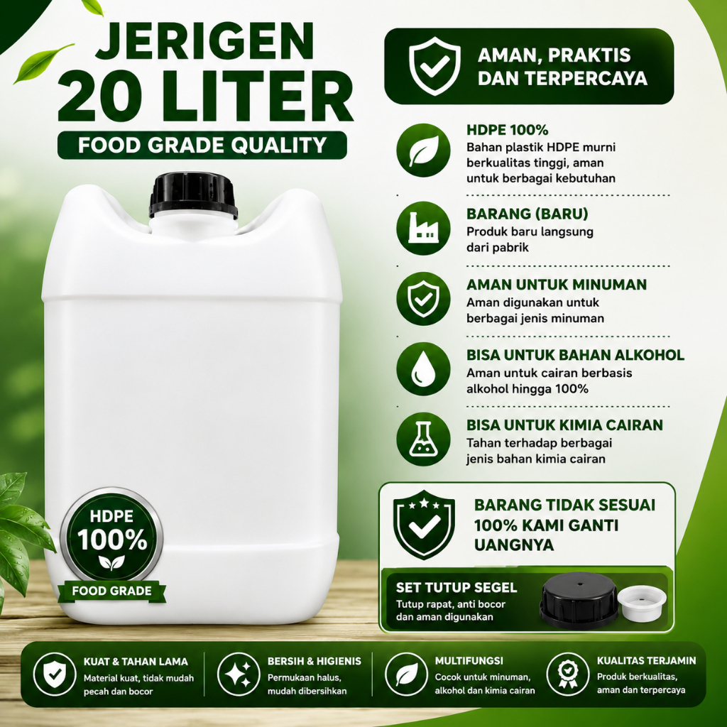 Jerigen 20 liter segel hdpe / jerigen 20 liter segel tebal