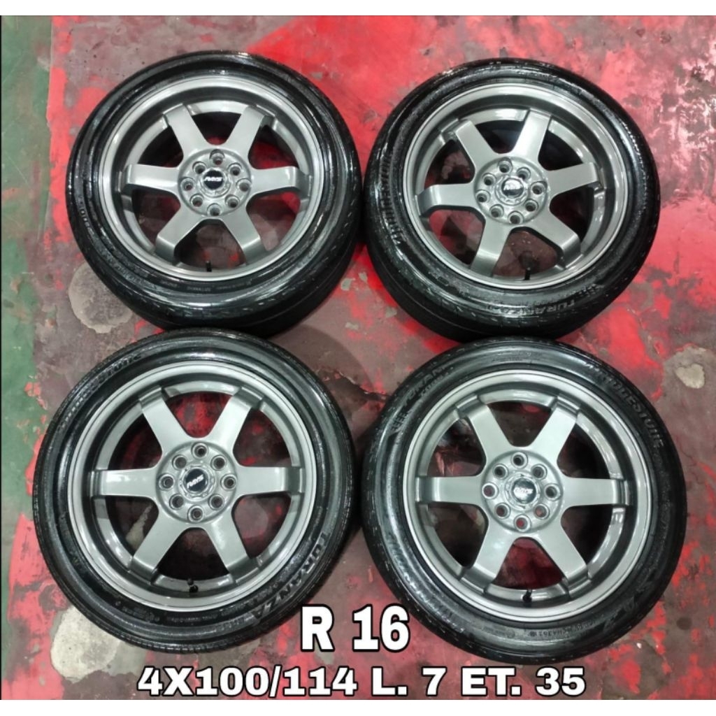 Jual velg TE37 R16 4x100/114 L.7 ET.35