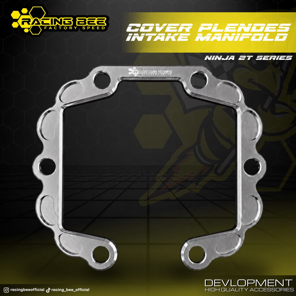 COVER PLENDES INTAKE MANIFOLD NINJA R SS RR FULL CNC SILVER RACING BEE