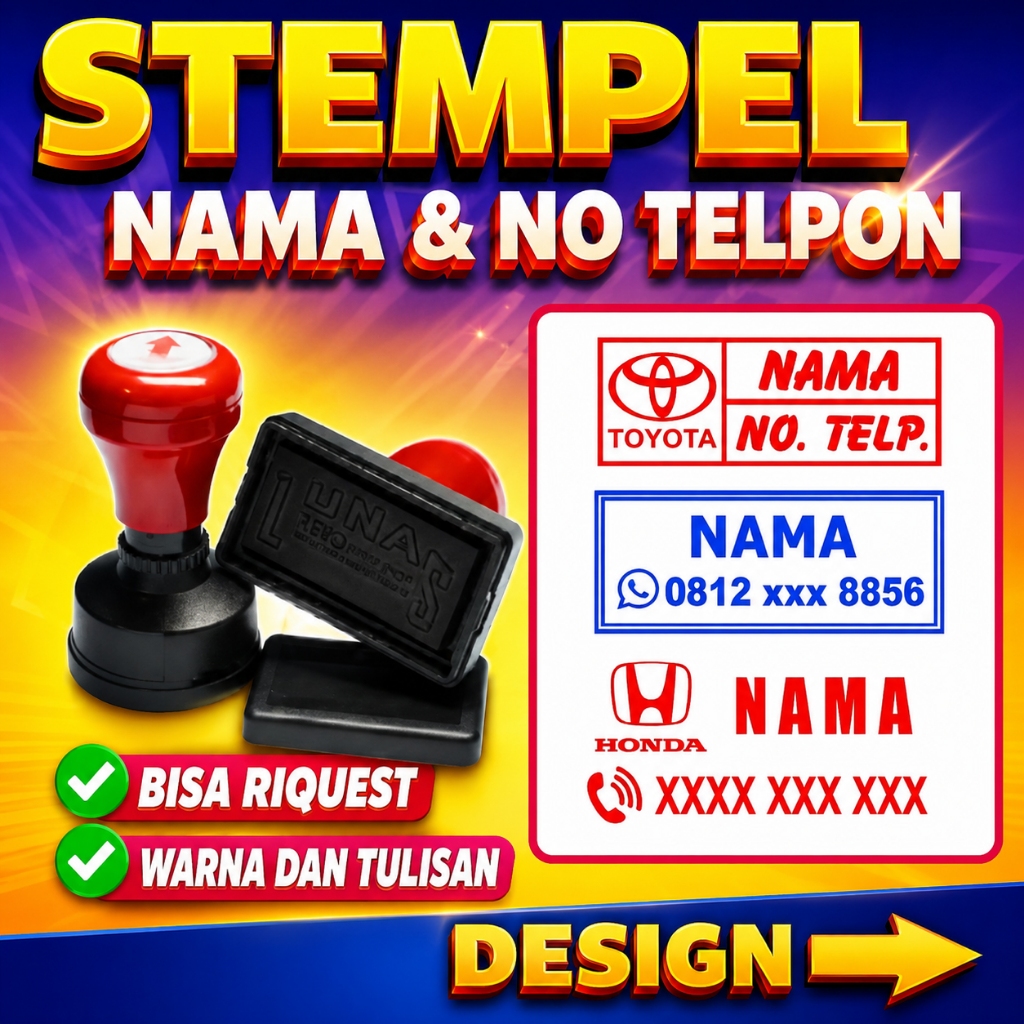 Stempel Brosur/Stempel Nama & Nomor Telpon/ Stempel Otomatis