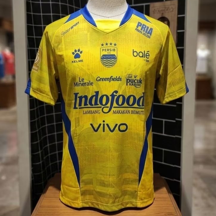 JERSEY KAOS BOLA PERSIB AWAY WARNA KUNING BELAKANG POLOS