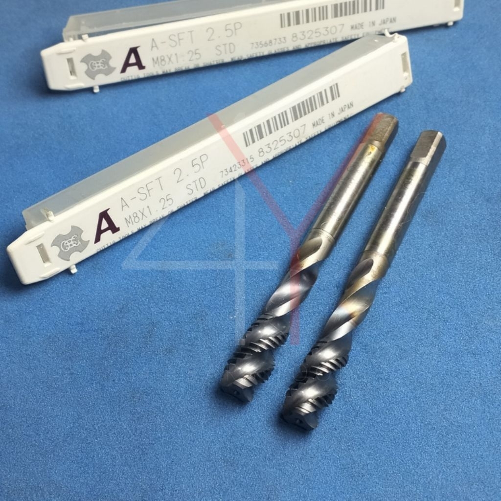 Hand Tap Spiral M8x1.25 OSG..Tap baut mesin M8 x 1.25 Spiral OSG HSS