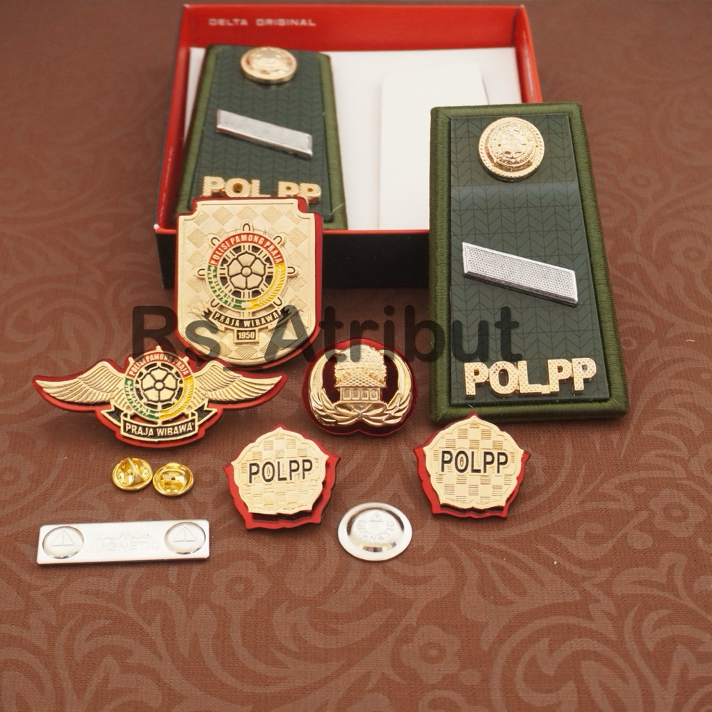 Paket Atribut Pol Pp Pangkat 2A 2B 2C 2D / 3A 3B 3C 3D / 4A 4B Satpol Pp Lengkap Premium