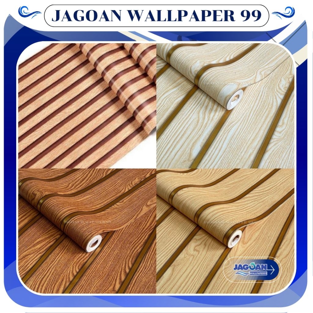 Wallpaper Sticker Dinding Kayu List Gold Aesthetic Wallpaper Dinding Kayu Panel Anti Air