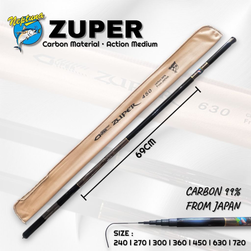 Joran Tegek Neptuna Zuper Ruas Panjang 270 300 360 450cm