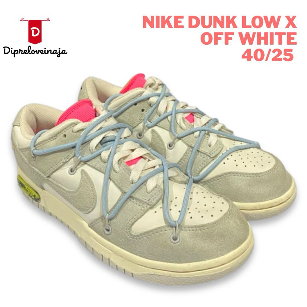 NIKE DUNK LOW X OFF WHITE SIZE 40/25 PRELOVED DPLA0407