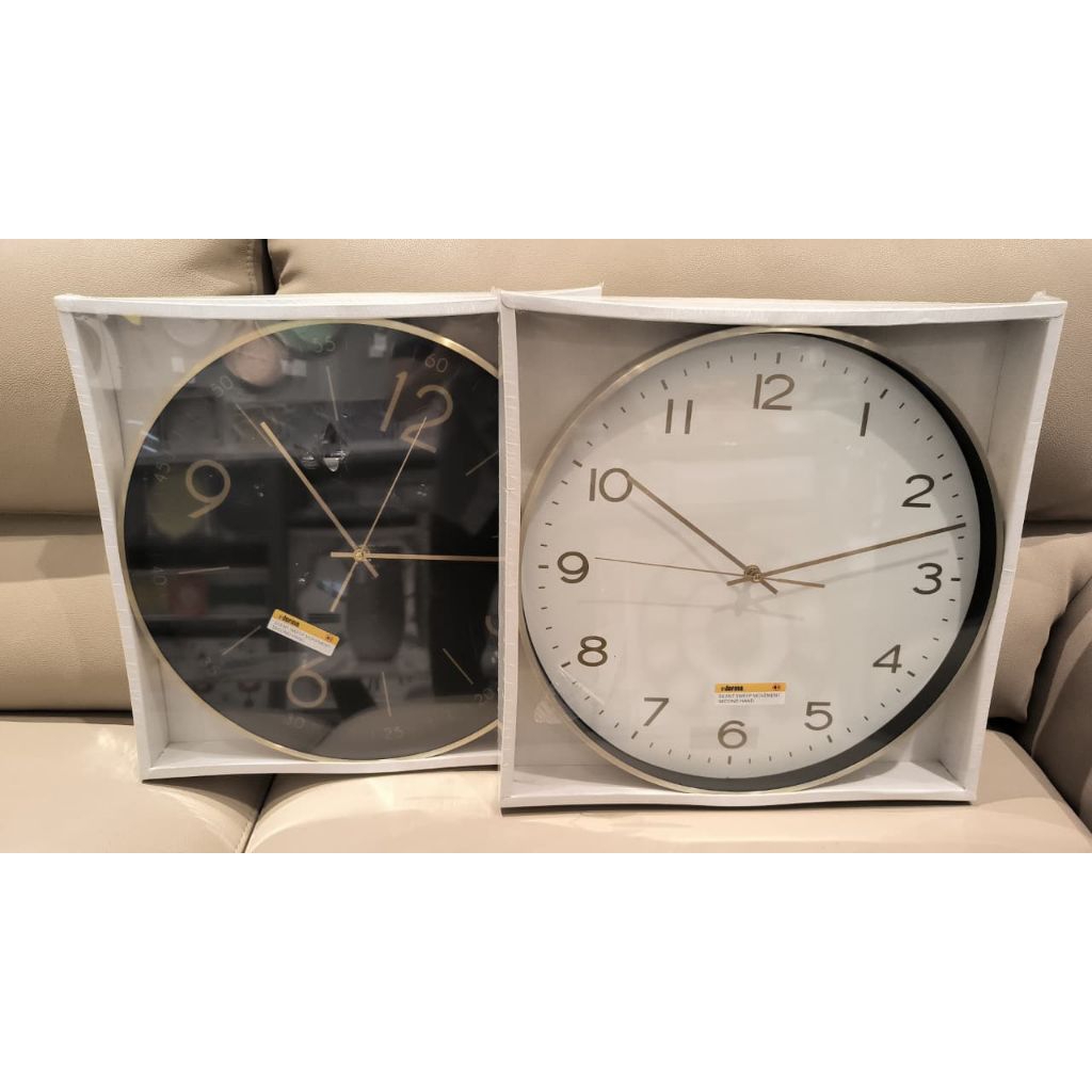 Informa 40cm  jam dinding 291b putih/gold /jam dinding informa 40cm hitam gold