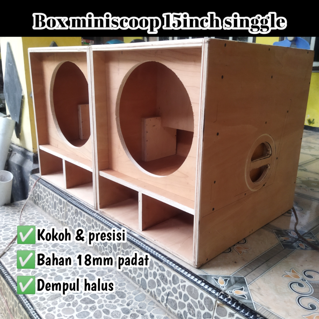 box Miniscoop speaker 15inch sub_box speaker  15 inch singgle bahan 18mm