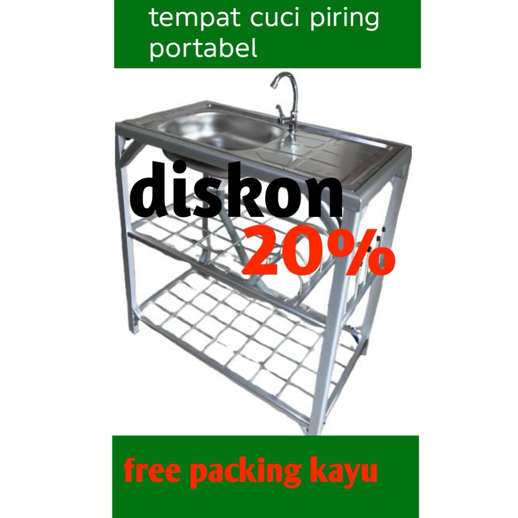 Wastafel bak cuci piring bongkar pasang minimalis