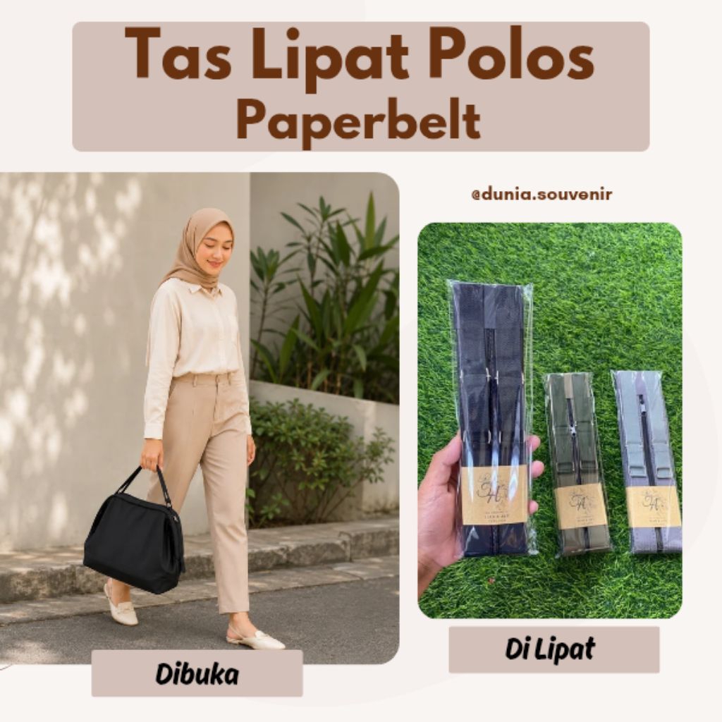 Tas Lipat Polos Packaging Paperbelt Hand Bags Jinjing Belanja Souvenir Cendramata Oleh-Oleh Pernikah
