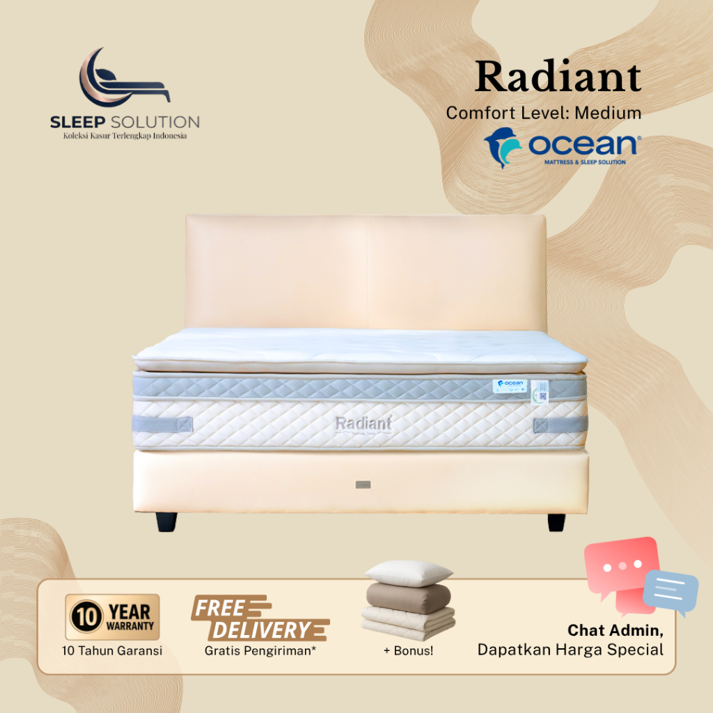 OCEAN RADIANT I Kasur Spring Bed | Matras Premium | 100x200, 120x200, 160x200, 180x200, 200x200