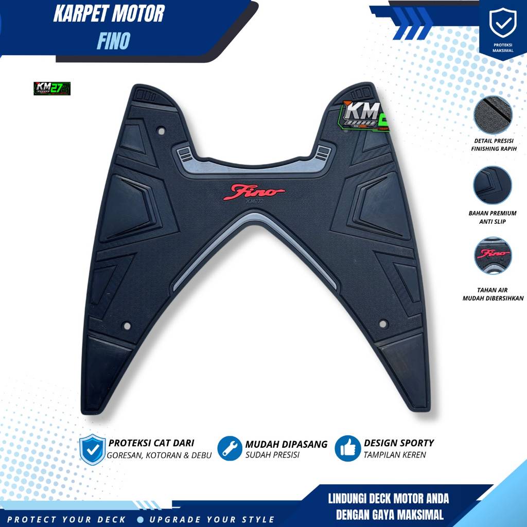 KM272 Alas Kaki Motor Fino 125 Berbahan Full karet Premium | Aksesoris Motor fino 125 Mudah Dipasang