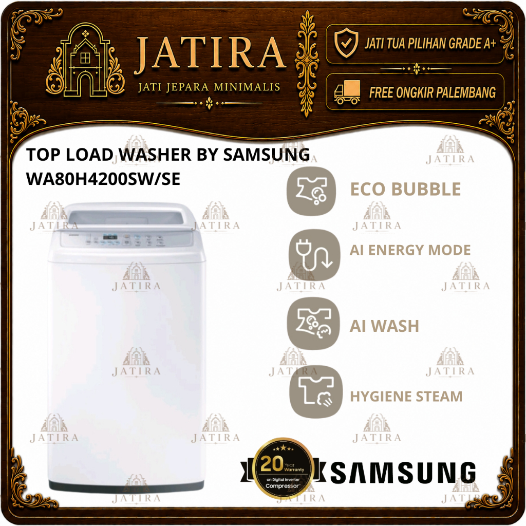 Mesin Cuci Top Load SAMSUNG WA80H4200SW/SE | Mesin Cuci Samsung Murah Palembang | Elektronik Murah P