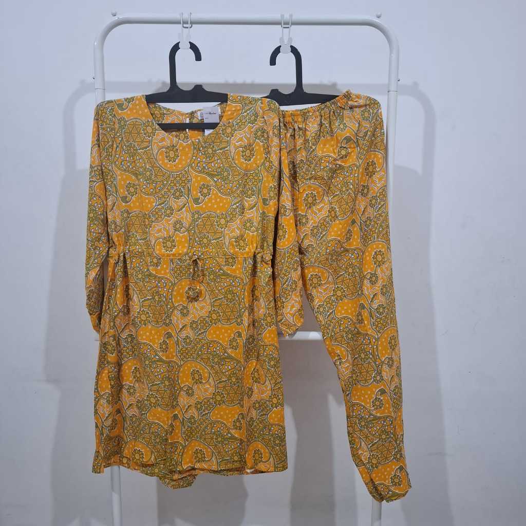 Piyama Setelan Baju Tidur Daster Atas Bawah Batik Danar Hadi - Panjang Muslimah