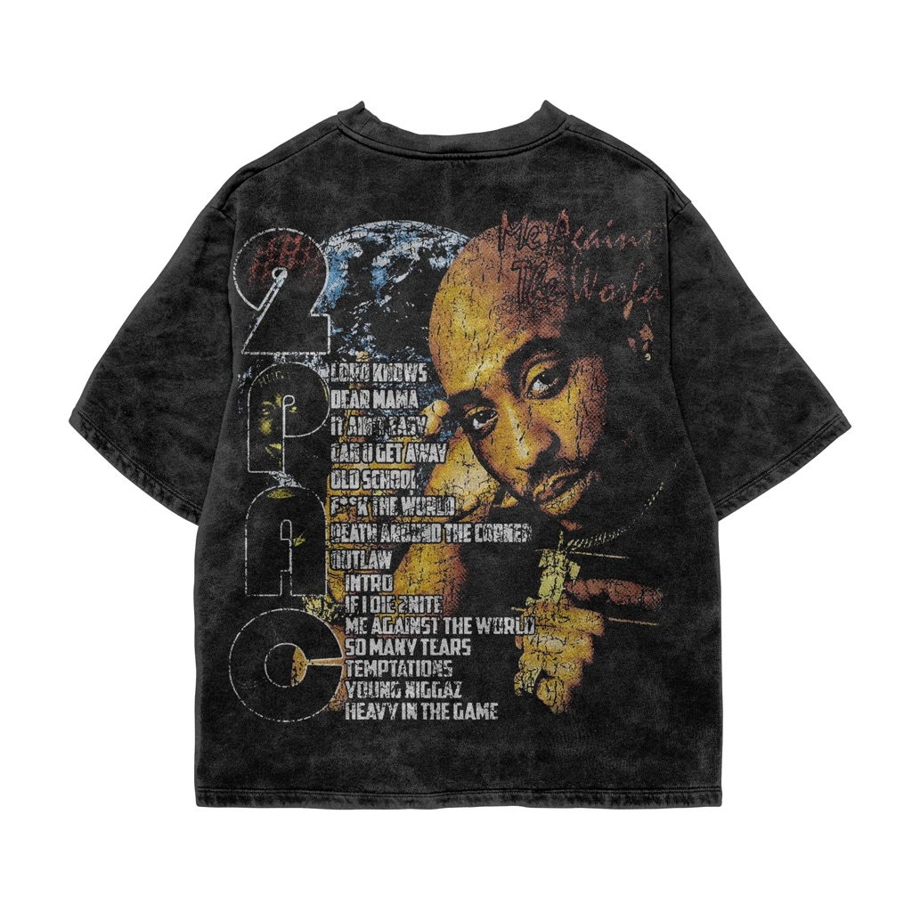 BOOTLEG - (Tupac Raptee) Oversize 16S HeavyWeight Cotton Washed / Baju Oversize 16s HeavyWeight Cott