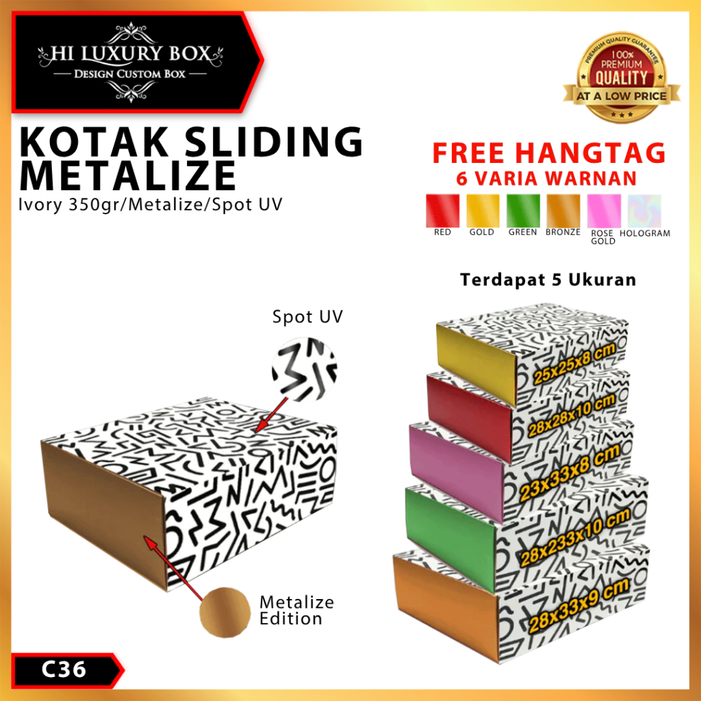 Slide Box/Kotak Kado/Box Premium/Box Hampers/Gift Box - C36