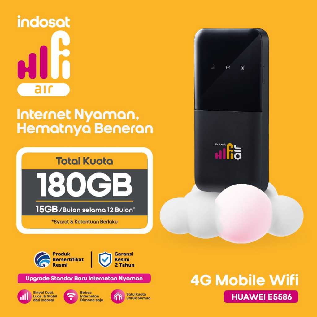 Hifi Air indosat Modem Wifi 4G 5G Unlock All Operator Free Kuota IM3 200GB Tri 215GB 1Th