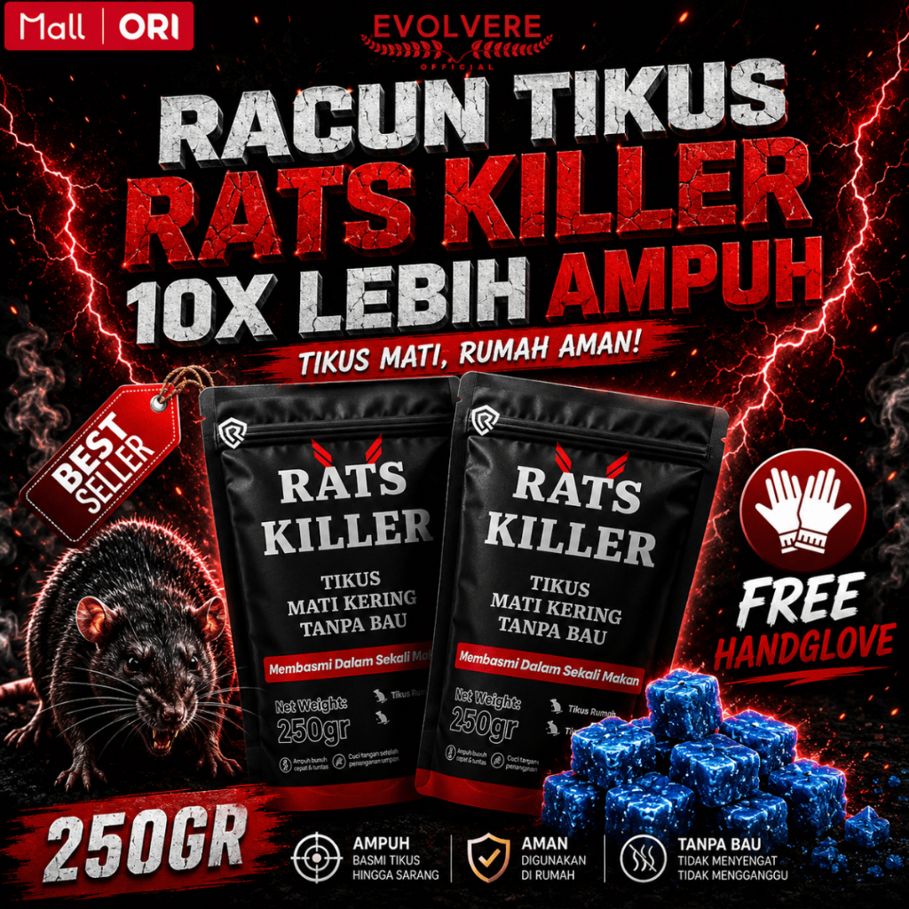 RatKiller Rat Killer Racun Tikus Mati Kering Tanpa Bau / Umpan Pembasmi Tikus