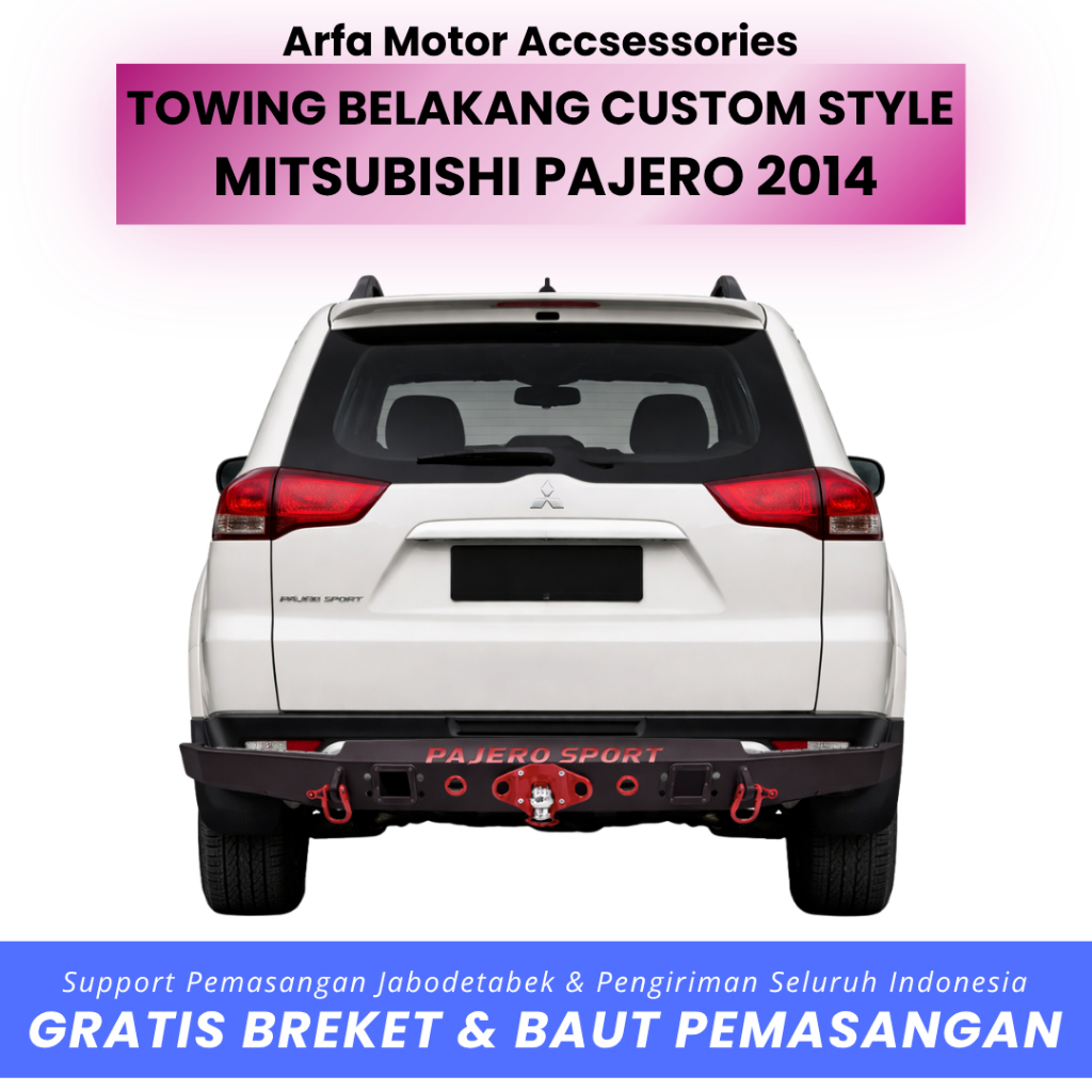 Towing belakang pajero 2014 custom tanduk pengaman pelindung bemper anti karat