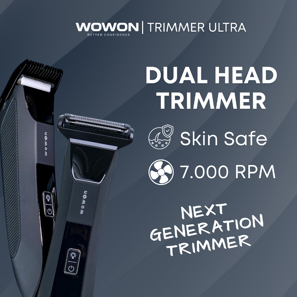 Wowon Body Trimmer Ultra Dual Head Next Generation Skin Safe Technology Trimmer (Alat Cukur Jenggot,