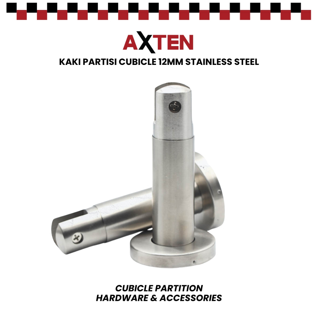 Partisi Toilet Cubicle Leg Stainless Steel Kaki Pedestal 12mm Holder Clamp Kaca HPL Phenolic Taco Br