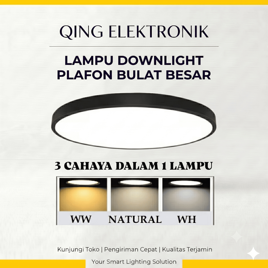 Lampu Plafon Slim LED Bulat Besar 24W 36W 50W Downlight LED Panel