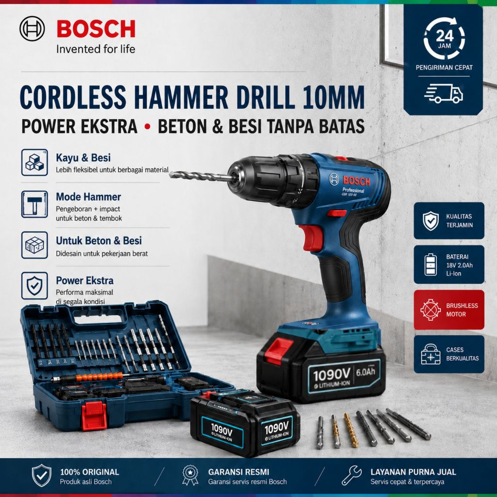 BOSCH Drill Cordless Drill Battery Handle Drill Impact Screwdriver