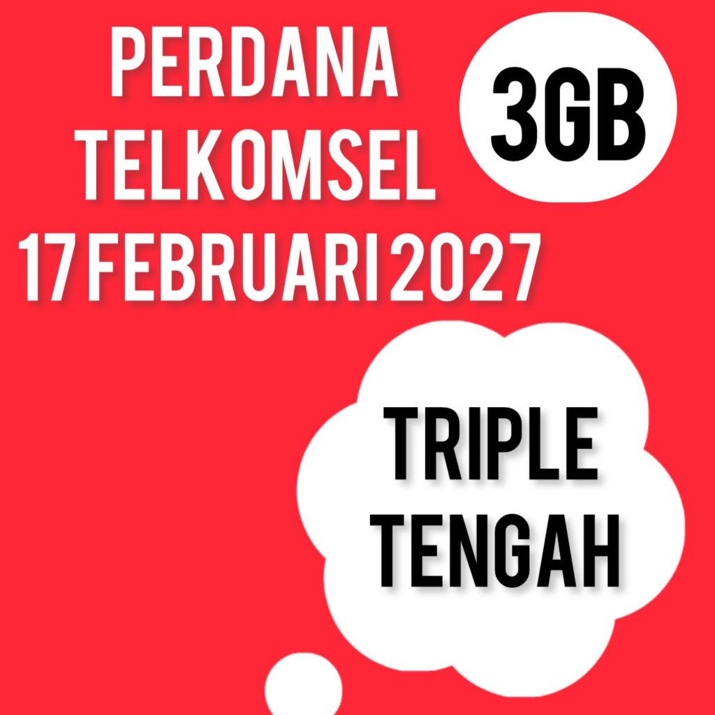 Perdana Telkomsel 3GB 11DIGIT NO TRIPLE TENGAH