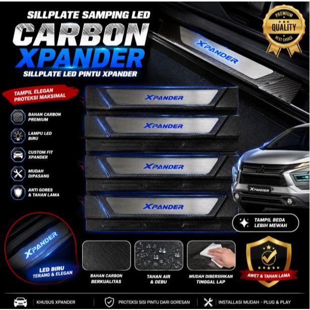 SILLPLATE SAMPING LED CARBON XPANDER / SILLPLATE LED PINTU XPANDER