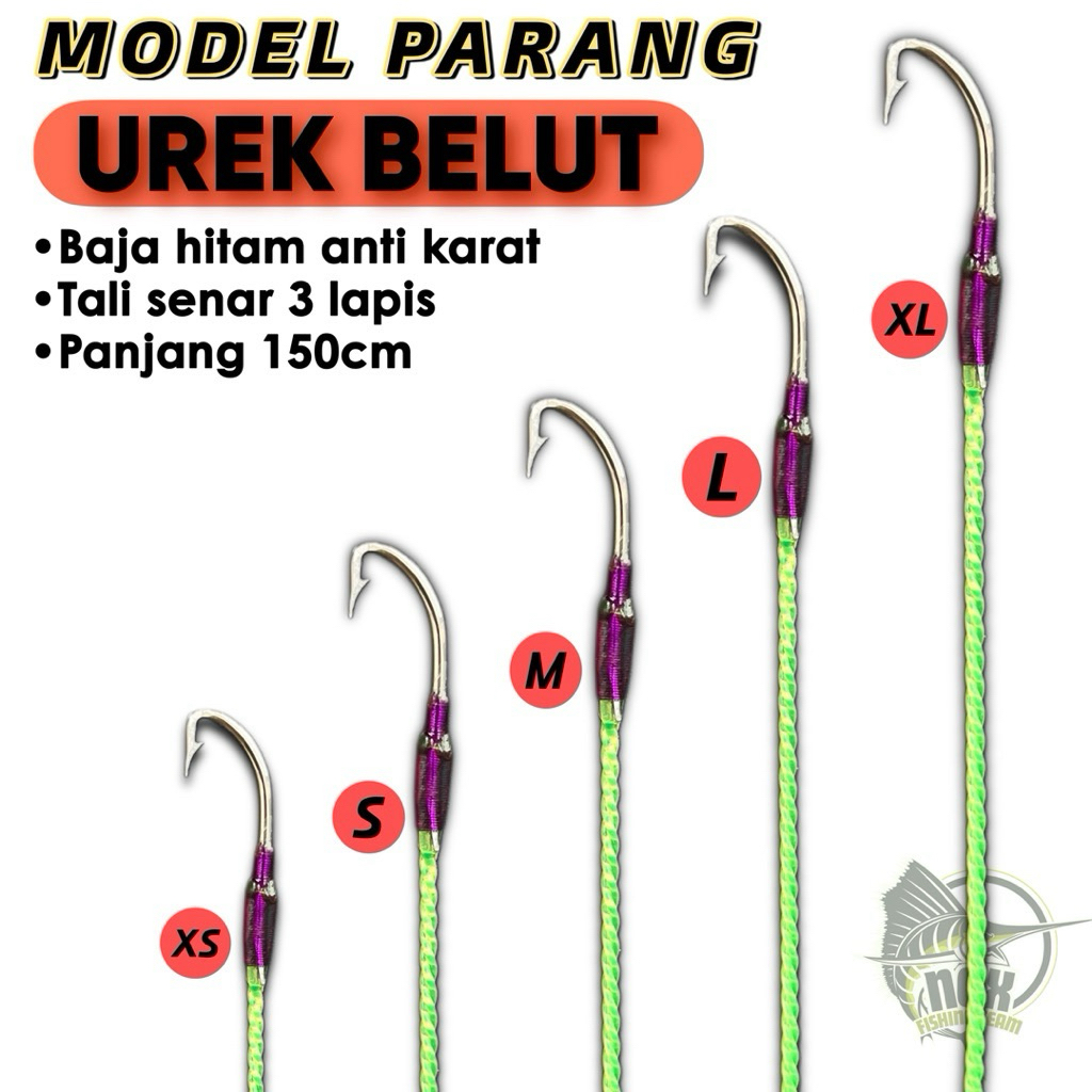 KAIL PANCING BELUT - Kail Pancing Baja Hitam Anti Karat - Urek Belut Sawah Siap Pakai