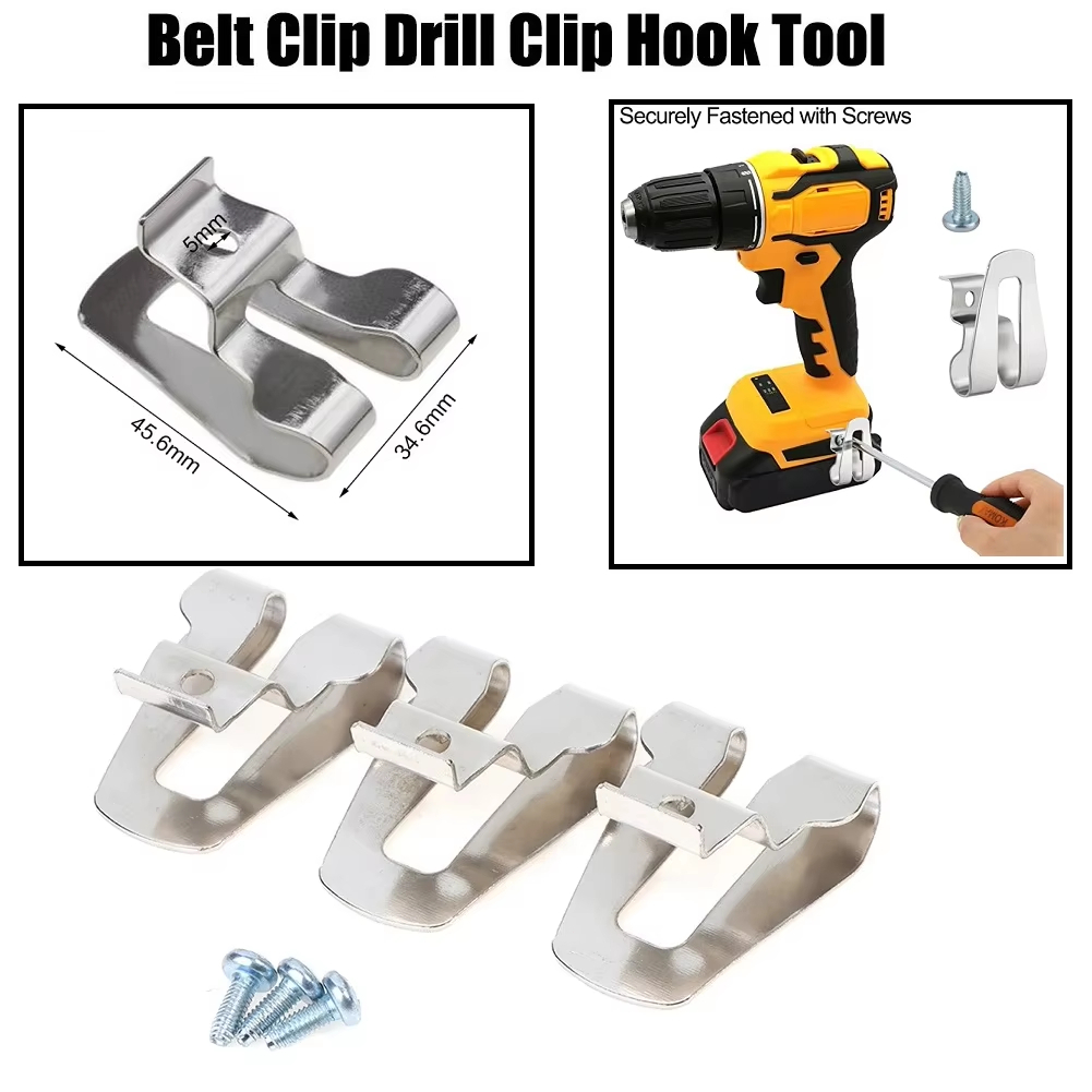 3pcs Belt Klip Bor Cordless Kait Bor Impact Wrench Belt Clip Cantolan Mesin Bor Universal
