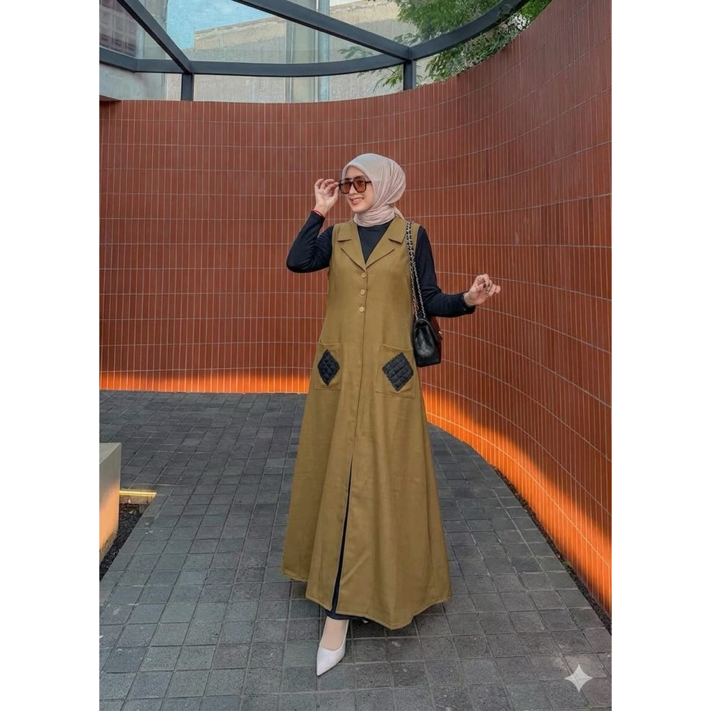 Dres -Set Gamis Rompi Rajut Wanita Muat dr Bb 40-80