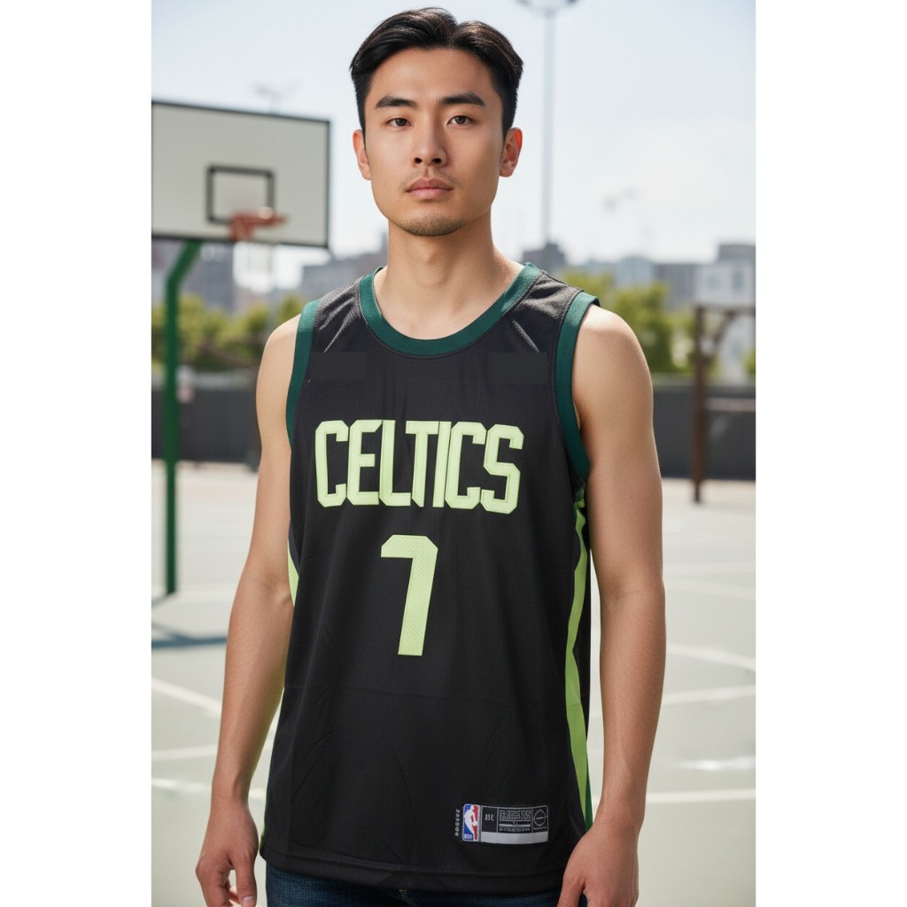 JERSEY BASKET PREMIUM IMPORT CELTICS 7 JAYLEN BROWN CITY EDITION HITAM 24/25