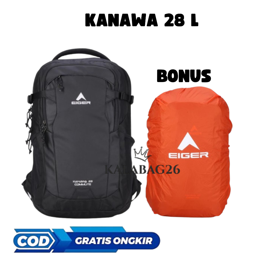 PROMO TERBATAS TAS EIGER KANAWA COMMUTE BACKPACK TAS RANSEL PRIA SEKOLAH KULIAH KERJA