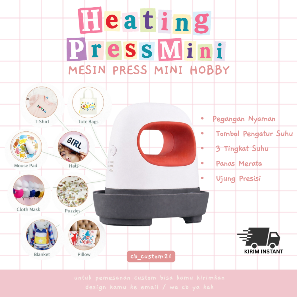 Mesin Press Sablon Mini / Heat Press Mini / Mesin Press Portable ( BISA INSTANT )