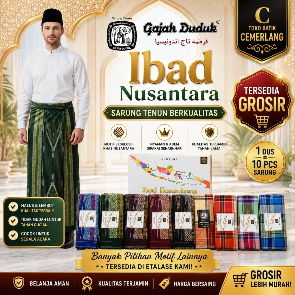 Sarung Batik Ibad Nusantara (10 Pcs)