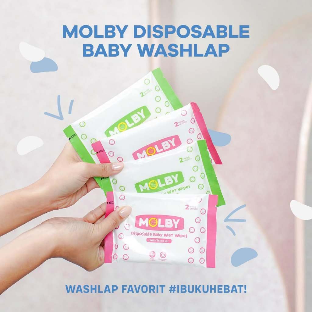 MOLBY DISPOSABLE BABY WET WIPES - Handuk Waslap Sekali Pakai