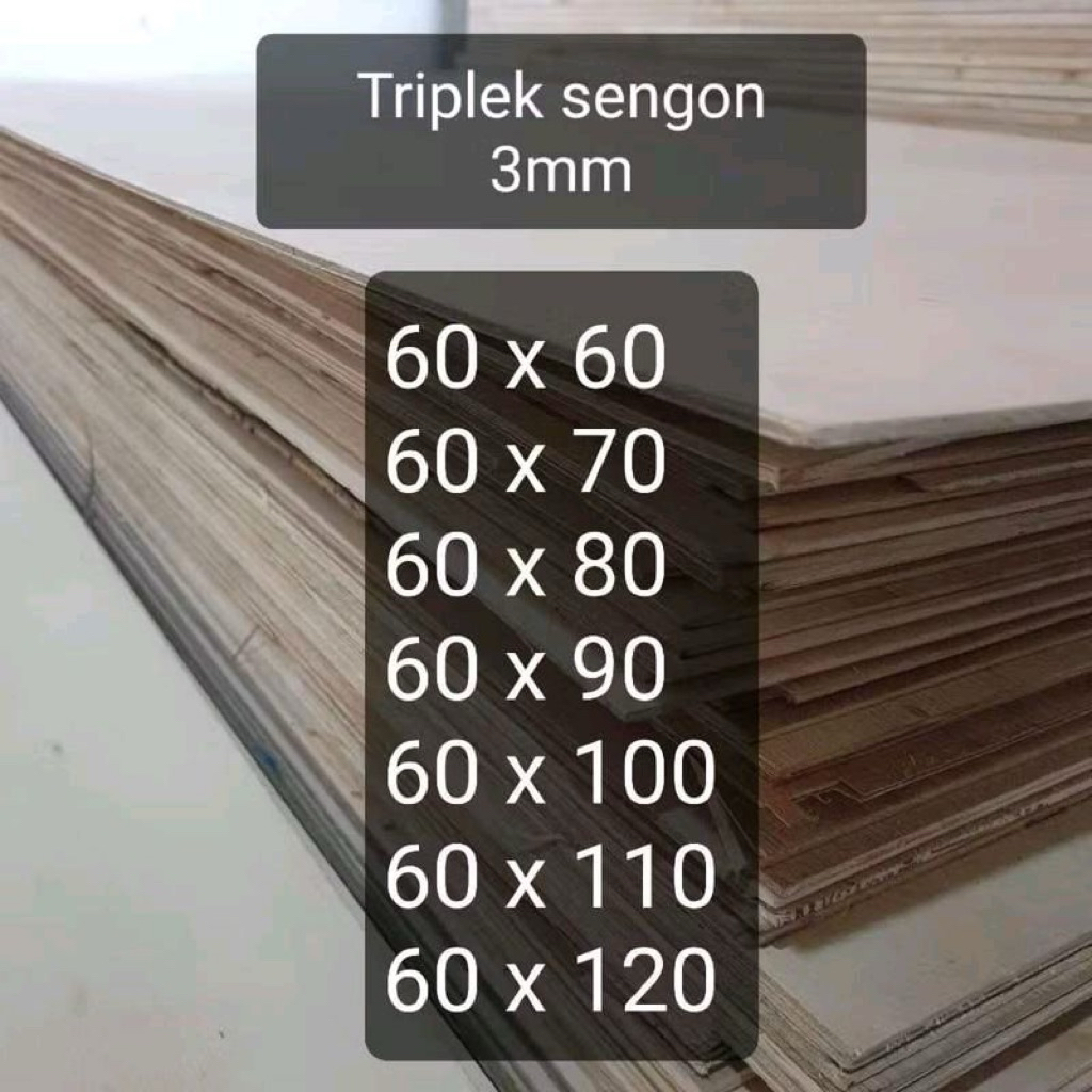 Triplek custom sengon 3 mm plywood multiplek halus sisi lebar 60cm