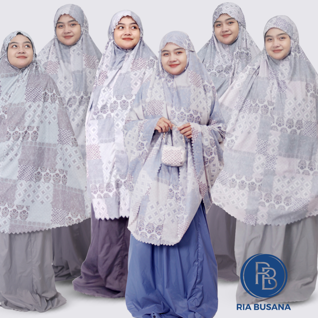 Ria Busana - Elnia - Mukena Dewasa Wanita Panjang Abstrak Parachute Art. .HAURA.SAFIRA-TRAVELLINGLAS