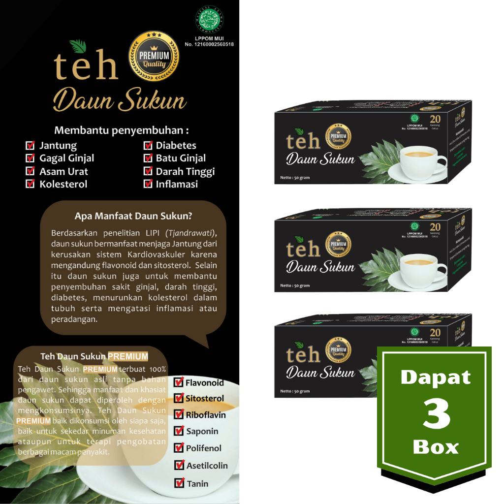 Teh Daun Sukun Laasyaka Premium Asli ( Dapat 3 Box )