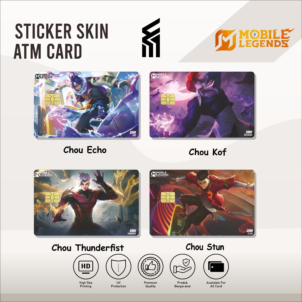 Chou-Sticker Skin Card ATM Debit Credit Emoney Flazz E-Toll